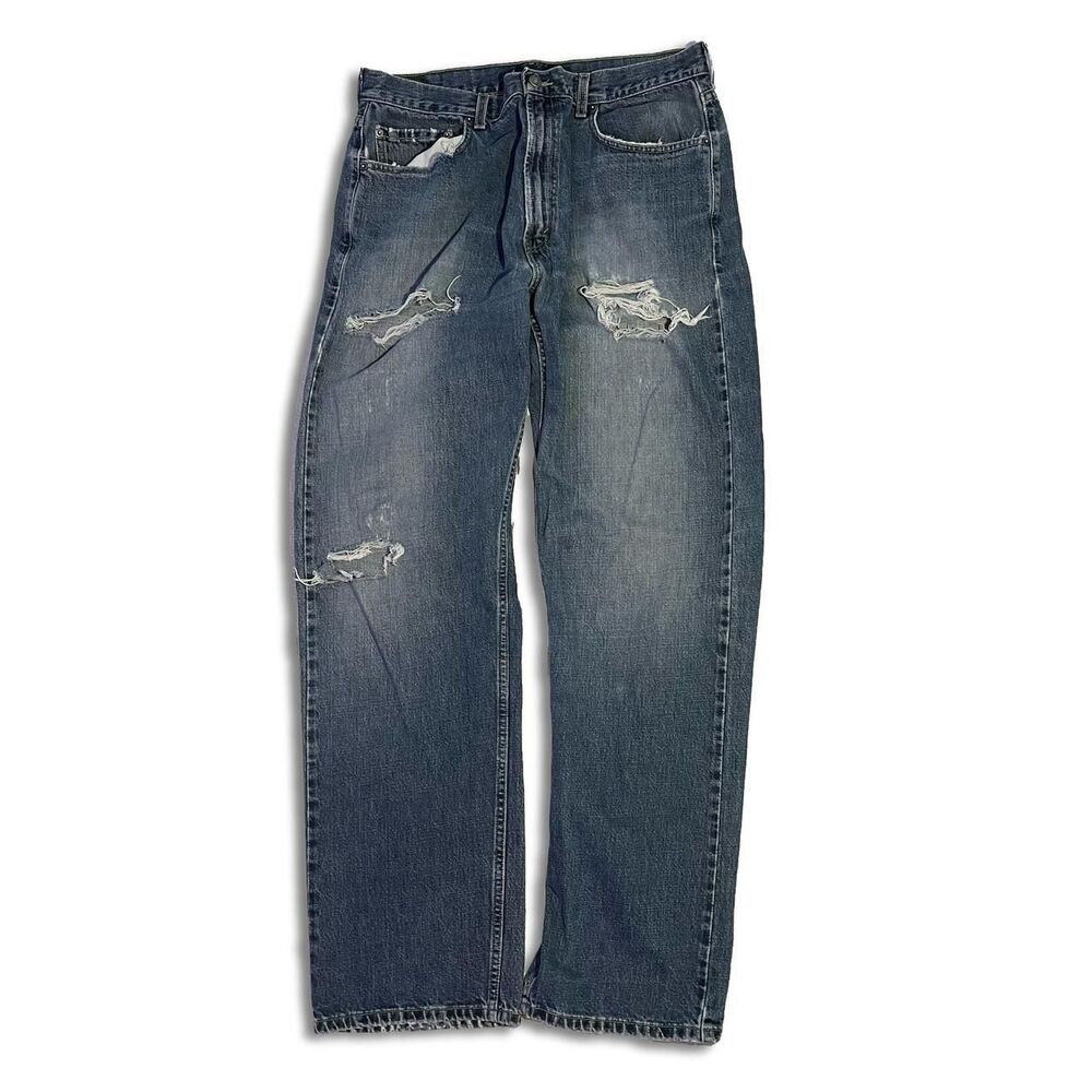 Levi's Men's Baggy Distressed Ripped Blue Jeans